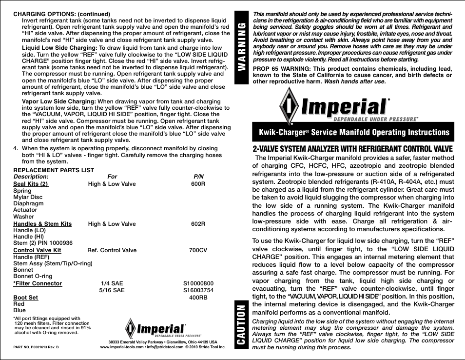 Imperial Tools 718-CC User Manual | 2 pages