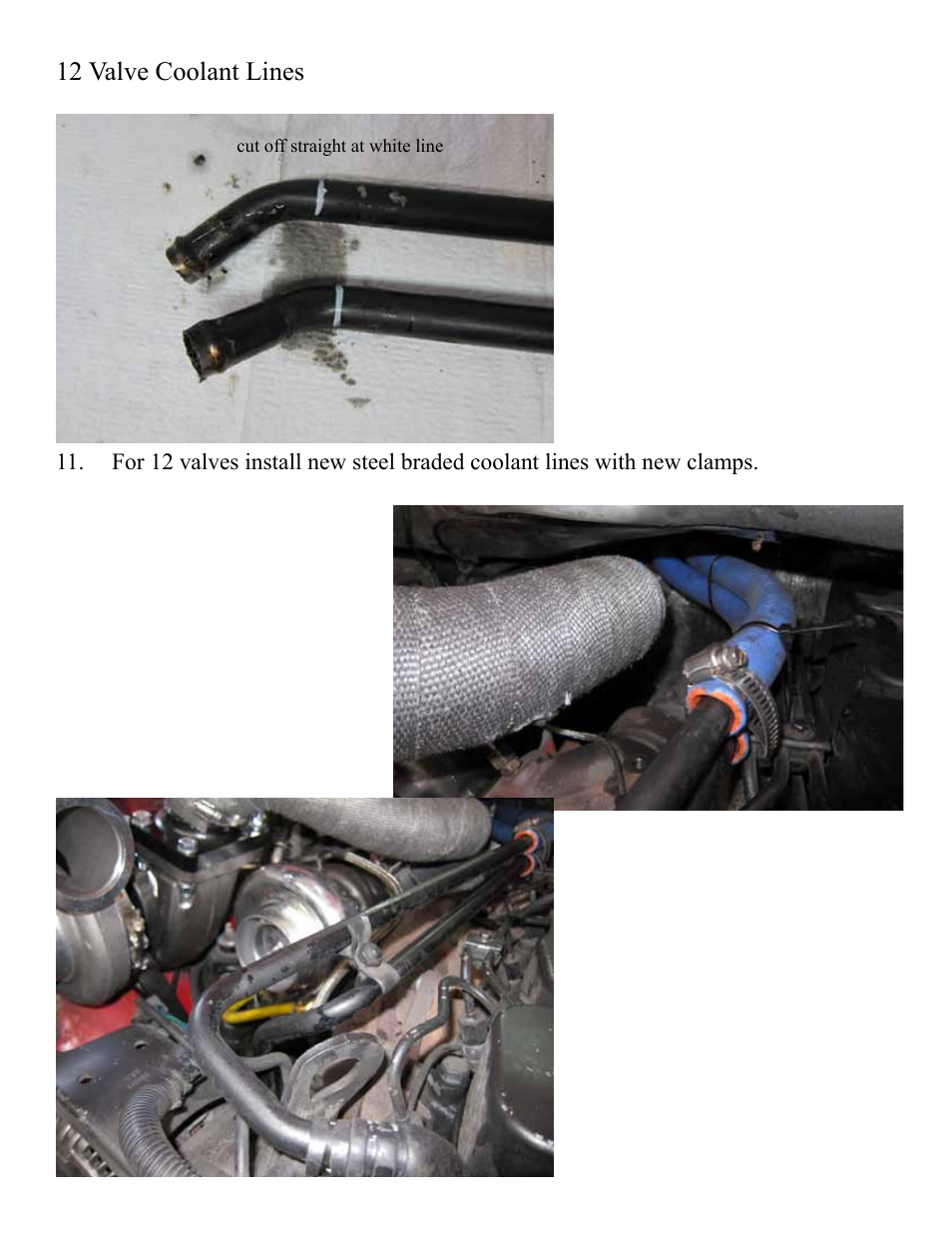 12 valve coolant lines | Industrial Injection 2nd Gen Dodge Cummins Compound Turbo User Manual | Page 10 / 20