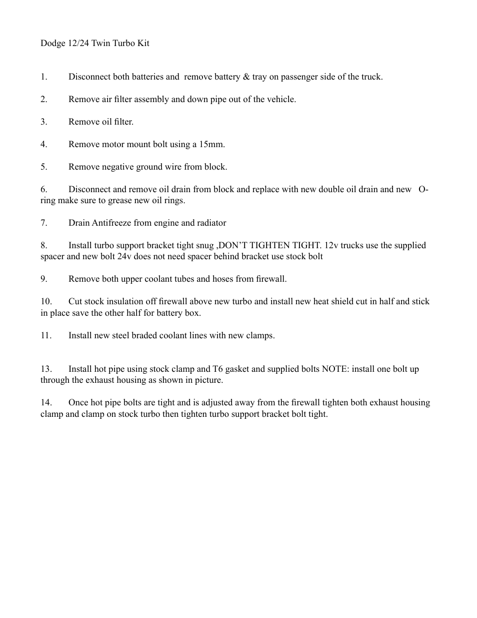 Industrial Injection 2nd Gen Dodge Cummins Compound Turbo User Manual | Page 3 / 20