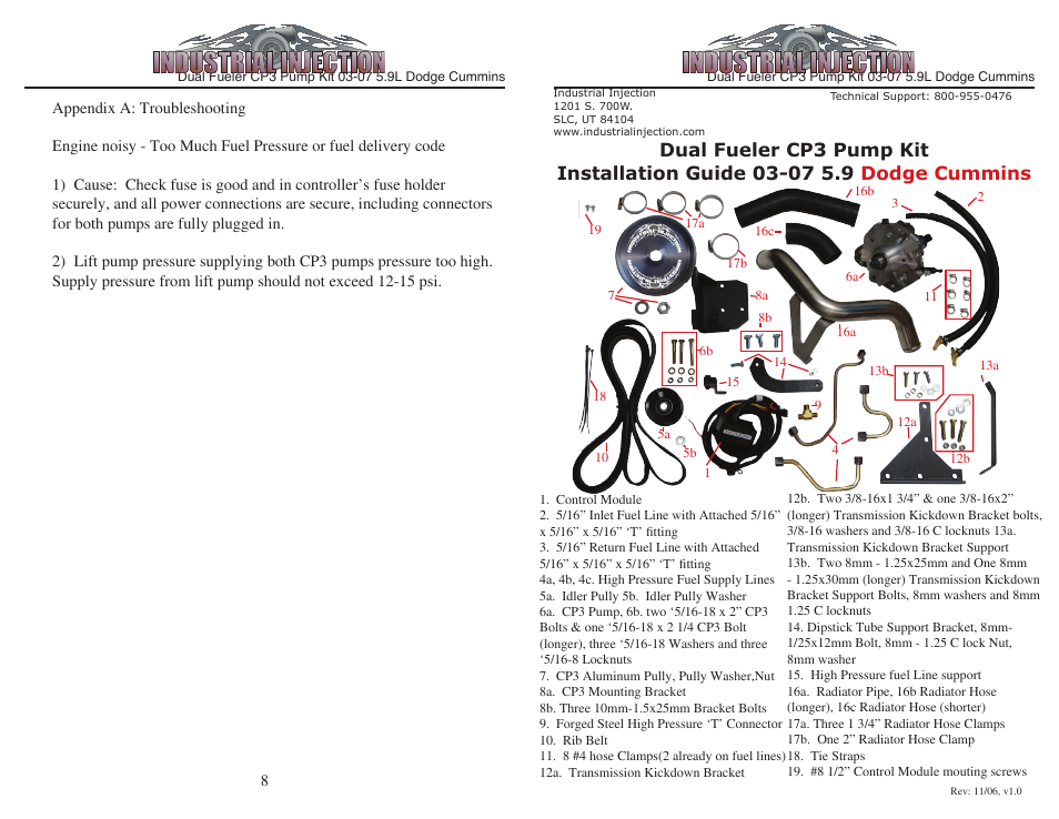 Industrial Injection 5.9L Dodge Cummins Dual CP3 User Manual | 4 pages