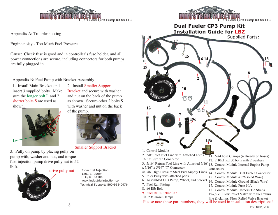 Industrial Injection LBZ Dual CP3 User Manual | 4 pages