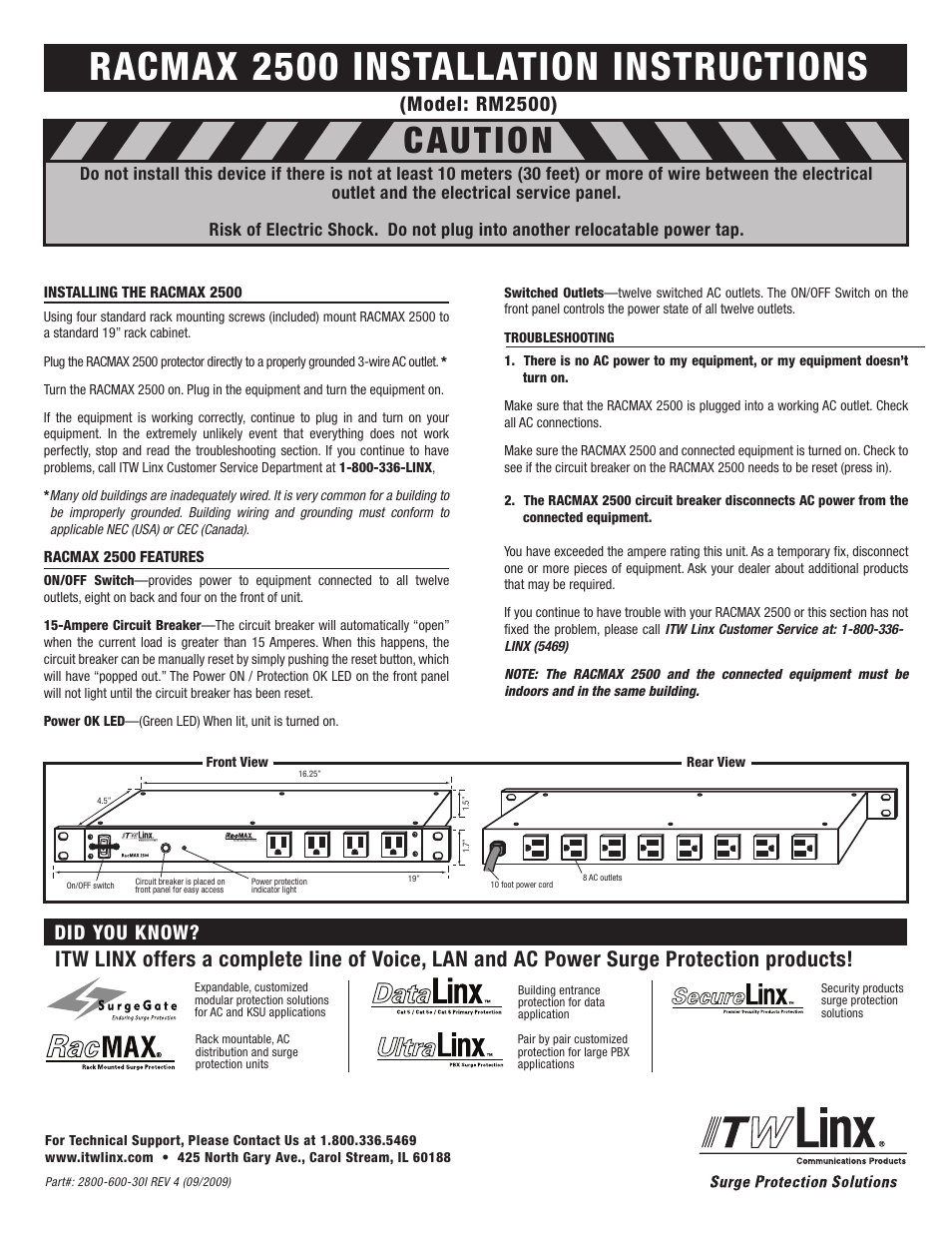 ITW Linx RM2500 User Manual | 1 page