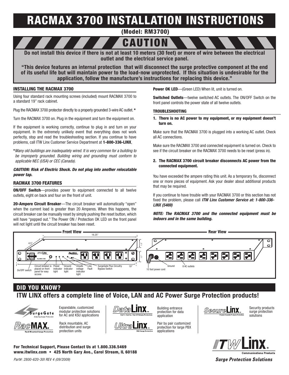 ITW Linx RM3700 User Manual | 1 page