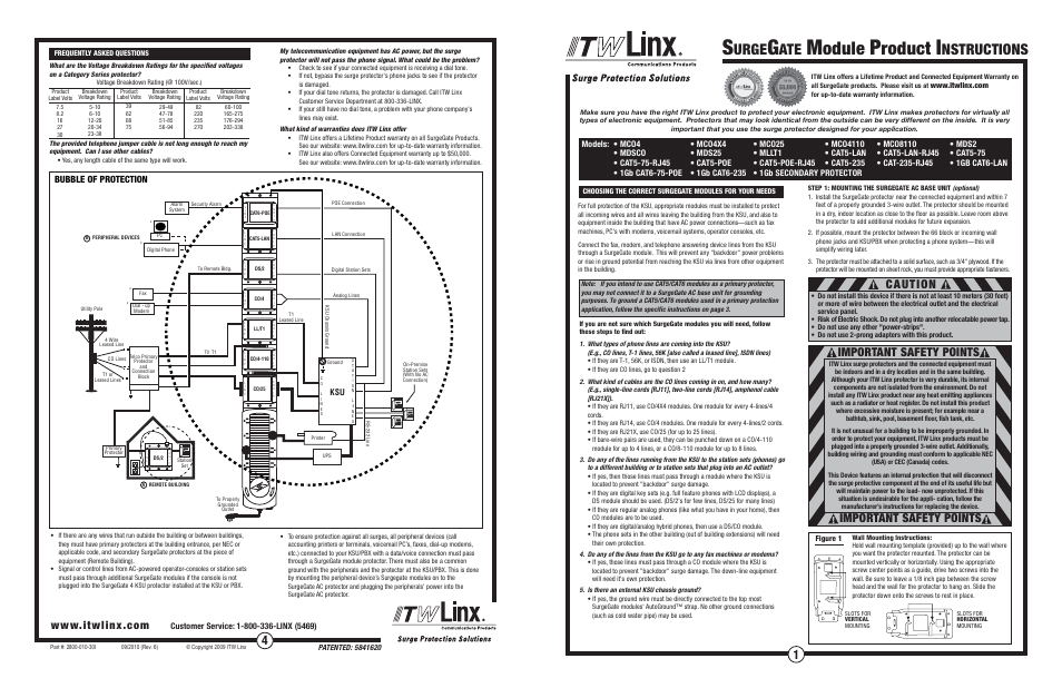 ITW Linx SurgeGate Modular User Manual | 2 pages