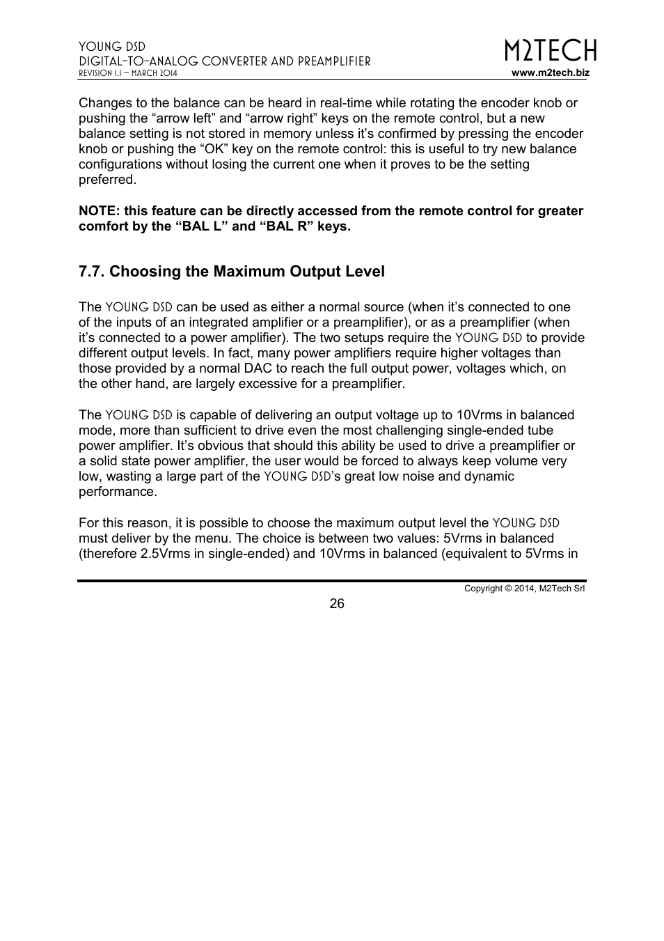 M2tech | M2TECH Young DSD User Manual | Page 26 / 88