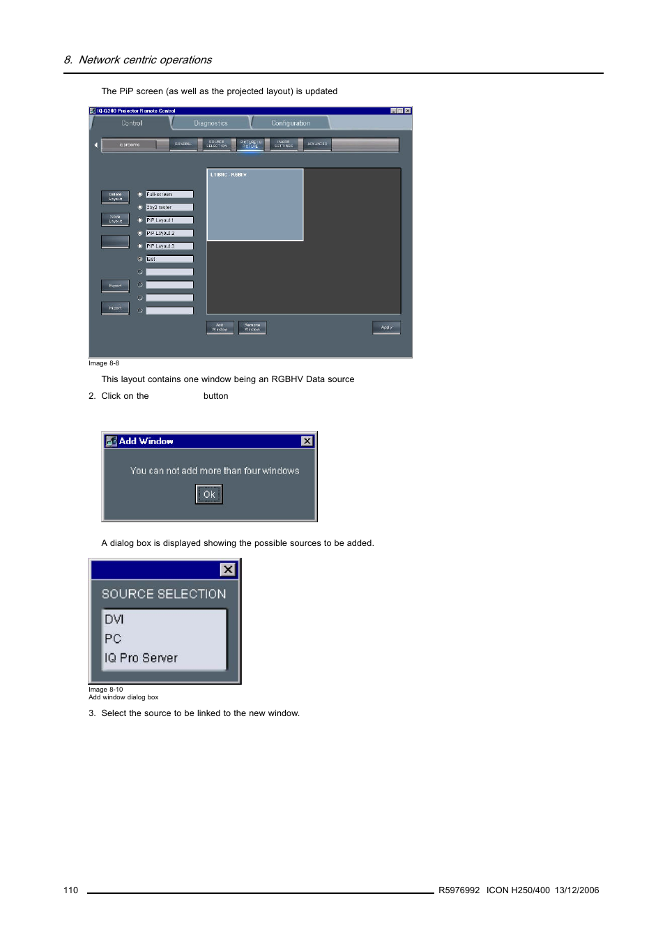 Network centric operations | Barco ICON H250/400 R9010510 User Manual | Page 116 / 154
