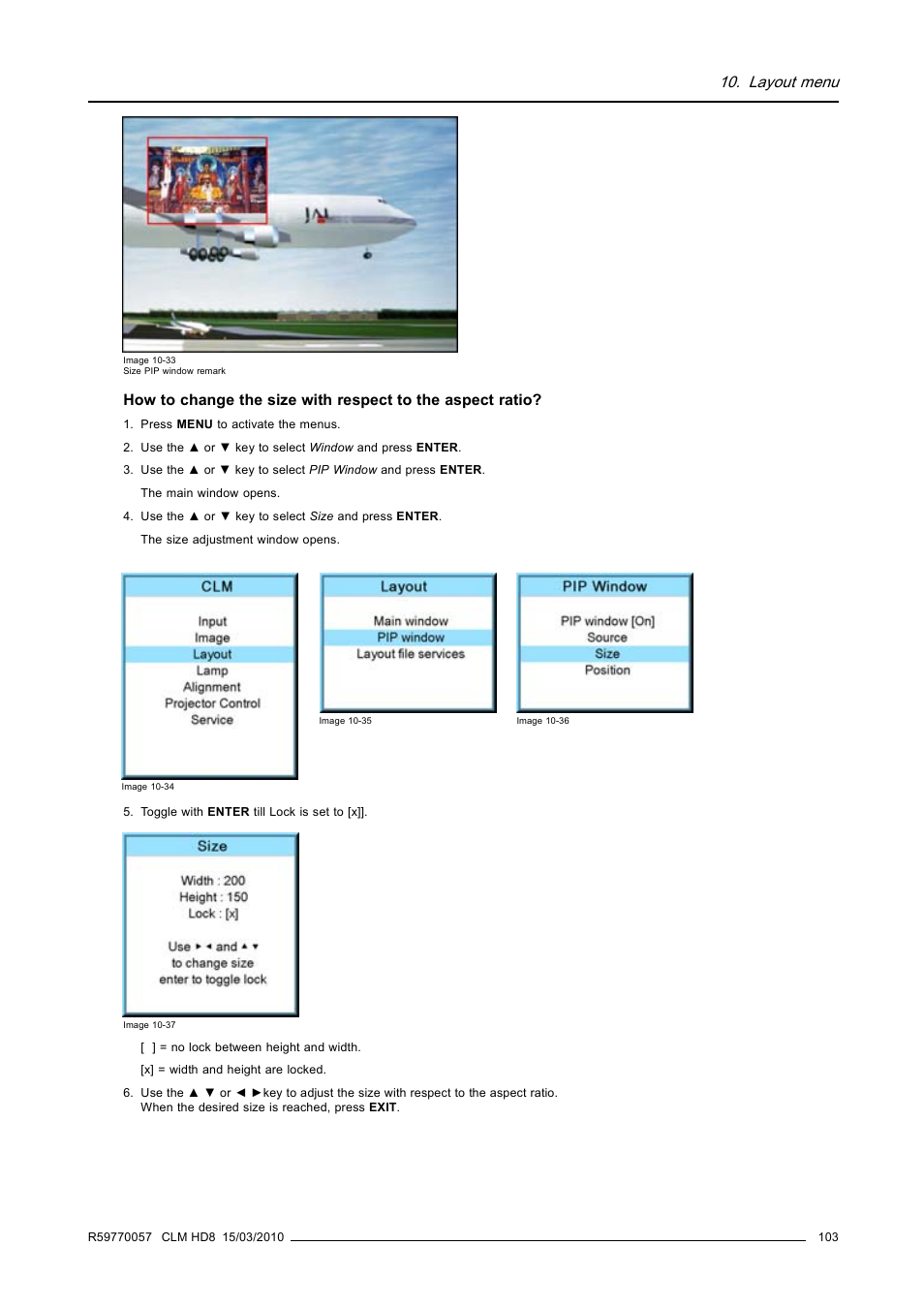 Layout menu | Barco CLM HD8 R9050130 User Manual | Page 107 / 231