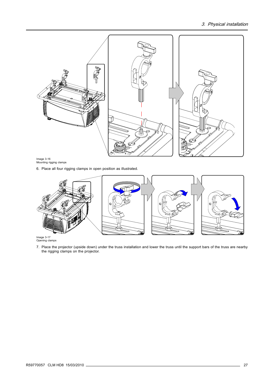 Physical installation | Barco CLM HD8 R9050130 User Manual | Page 31 / 231