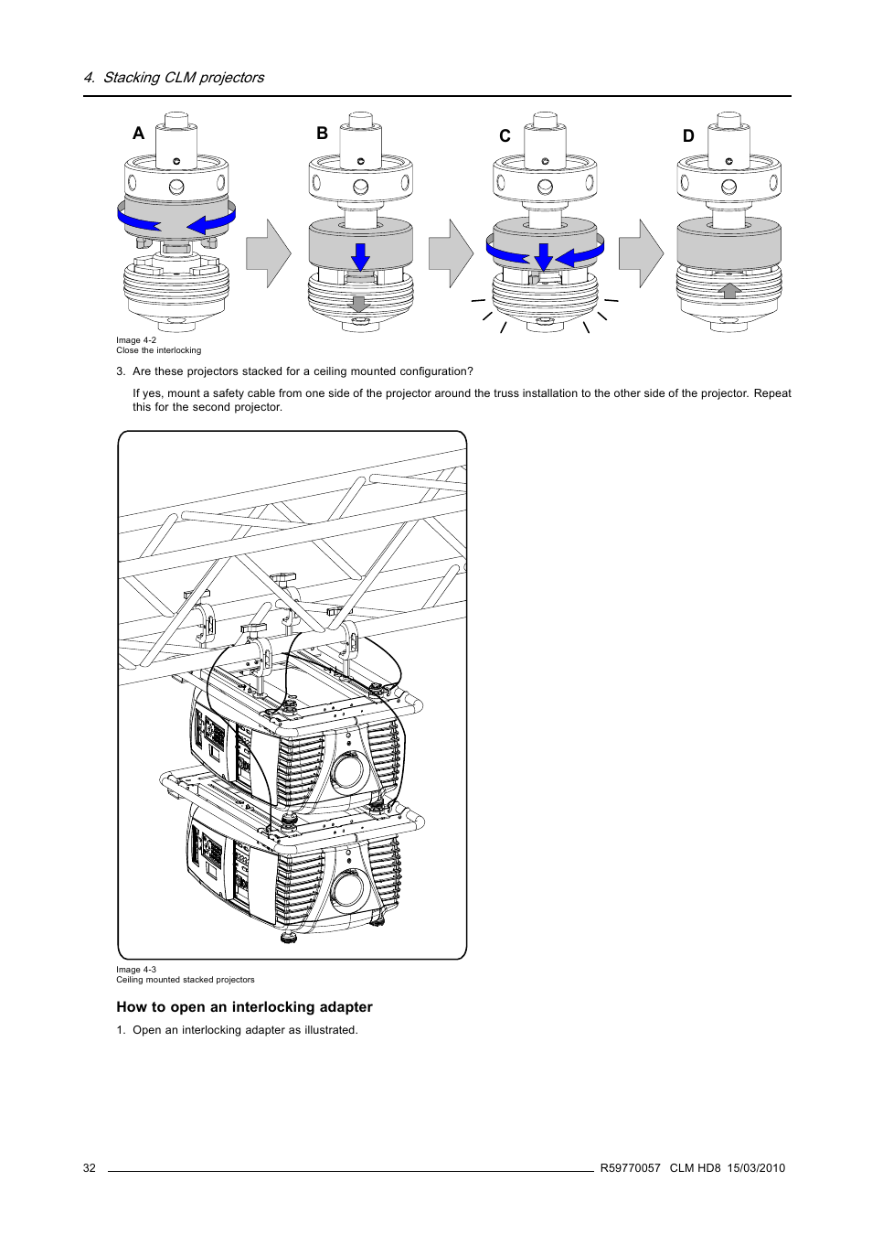 Ab c d | Barco CLM HD8 R9050130 User Manual | Page 36 / 231