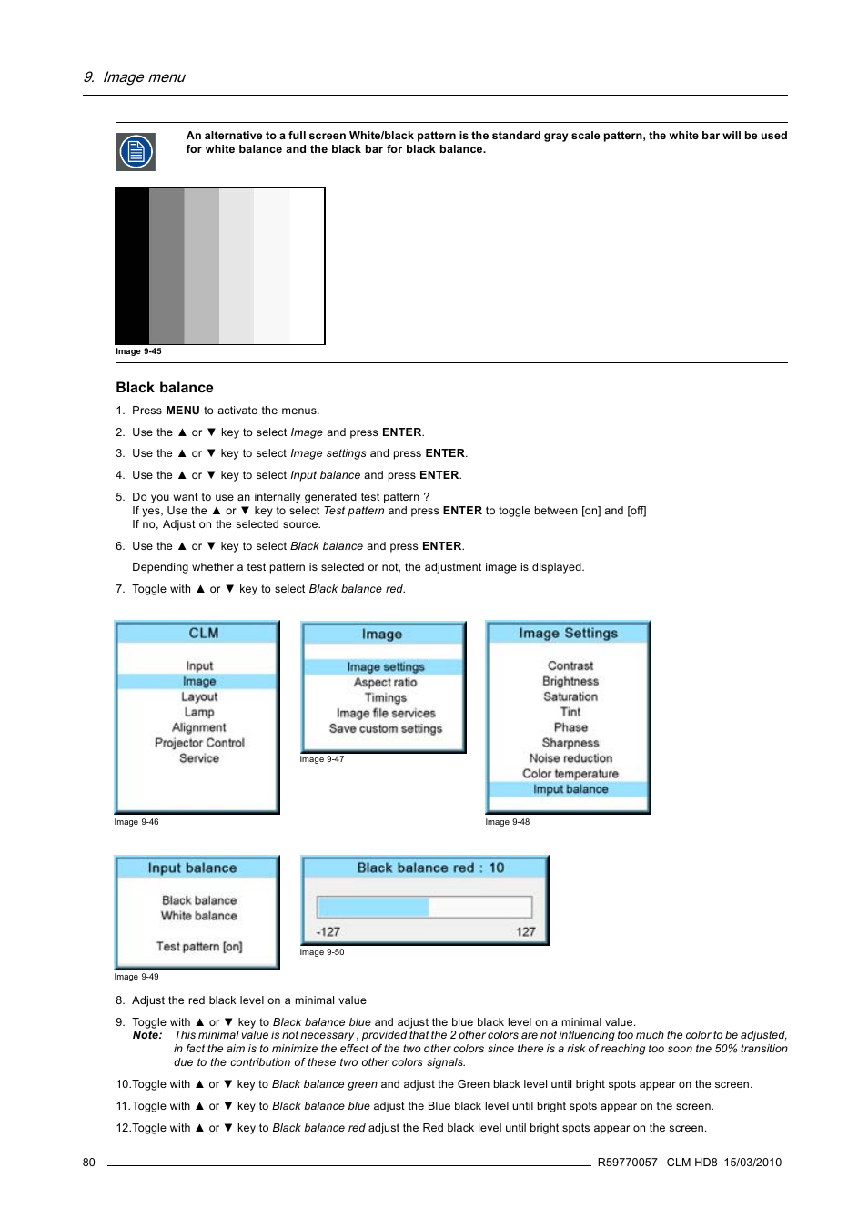 Image menu | Barco CLM HD8 R9050130 User Manual | Page 84 / 231