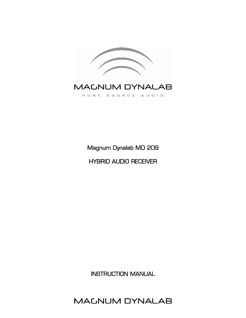Magnum Dynalab MD-209 User Manual | 21 pages