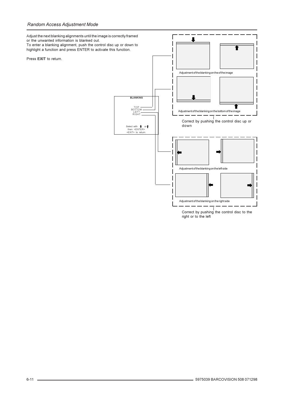 Random access adjustment mode | Barco R9002139 User Manual | Page 32 / 50