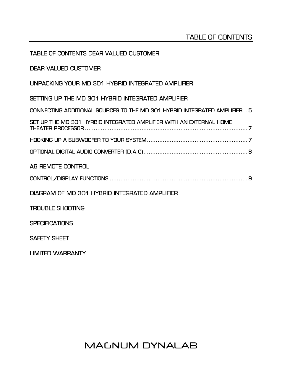 Magnum Dynalab MD-301 User Manual | Page 2 / 15