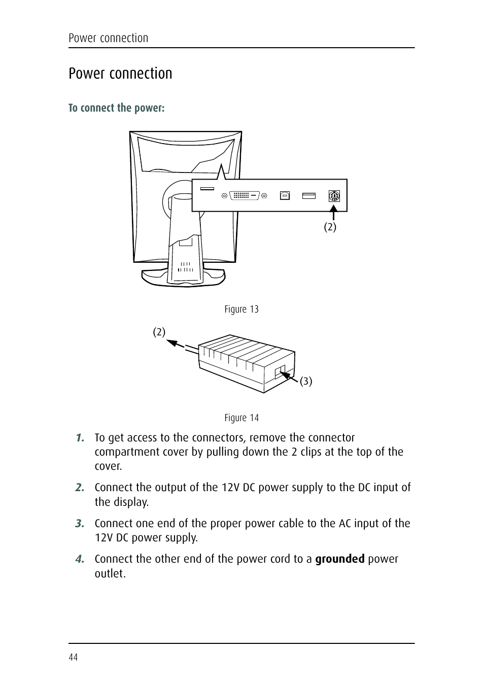 Power connection | Barco CORONIS MFGD 3621 User Manual | Page 44 / 119