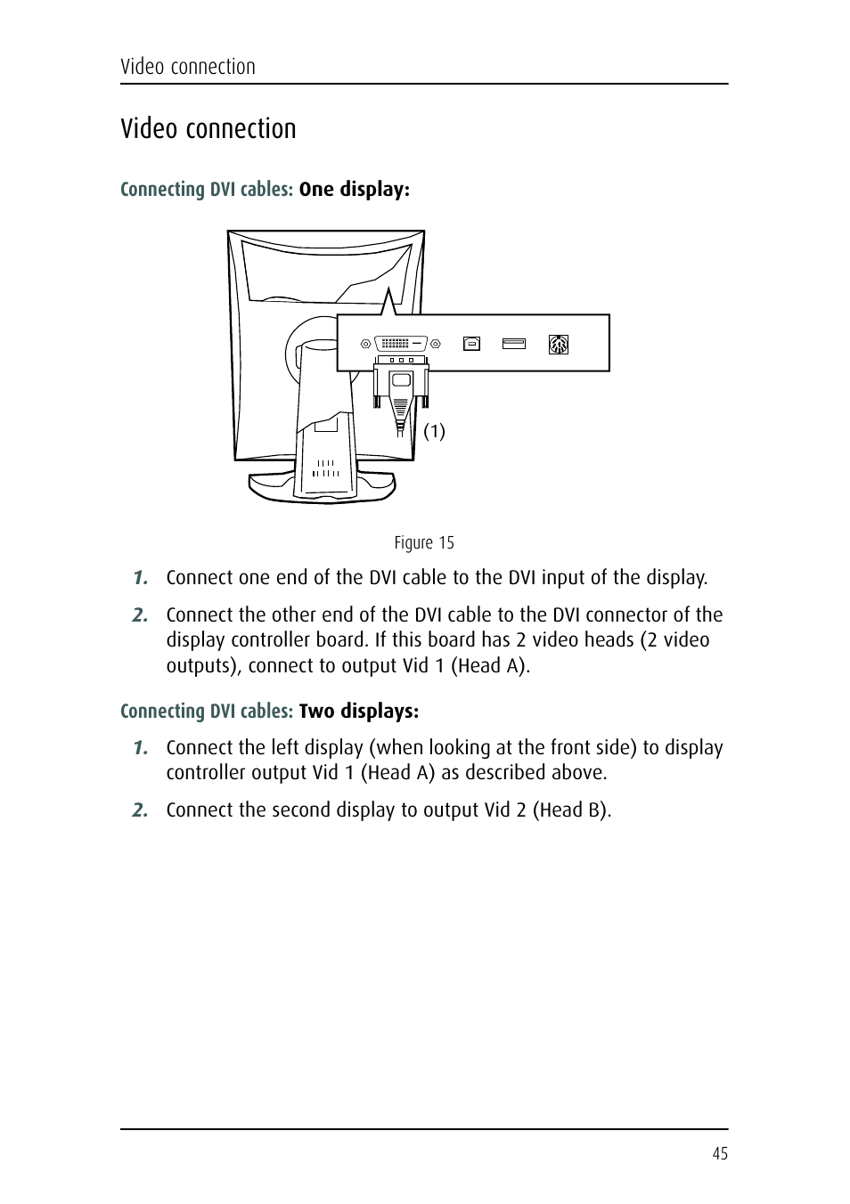 Video connection | Barco CORONIS MFGD 3621 User Manual | Page 45 / 119