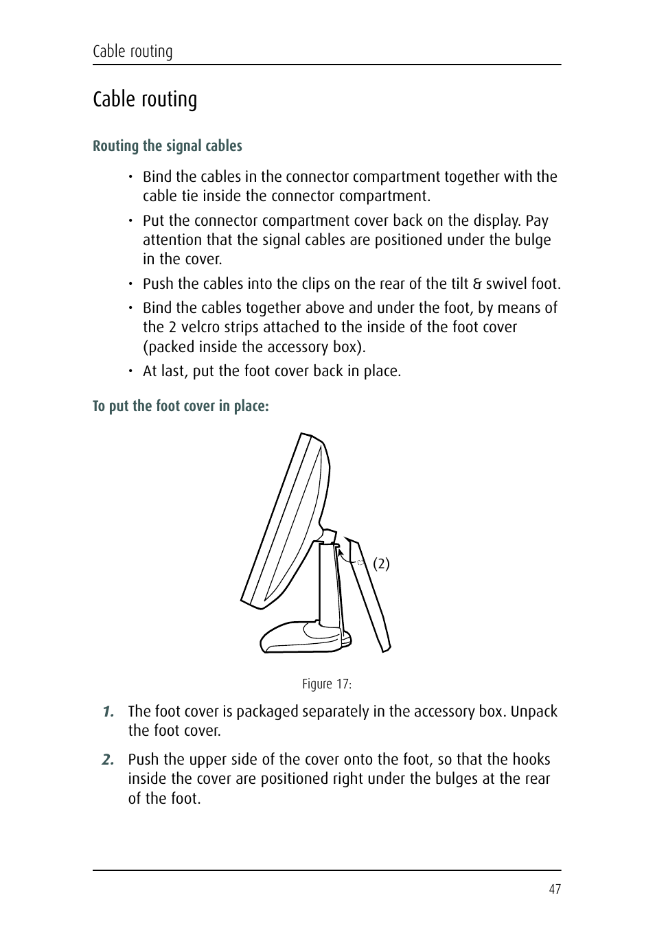 Cable routing | Barco CORONIS MFGD 3621 User Manual | Page 47 / 119