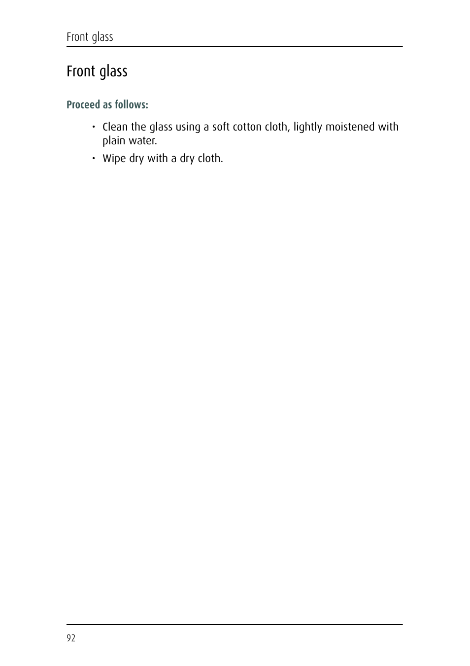 Front glass | Barco CORONIS MFGD 3621 User Manual | Page 92 / 119