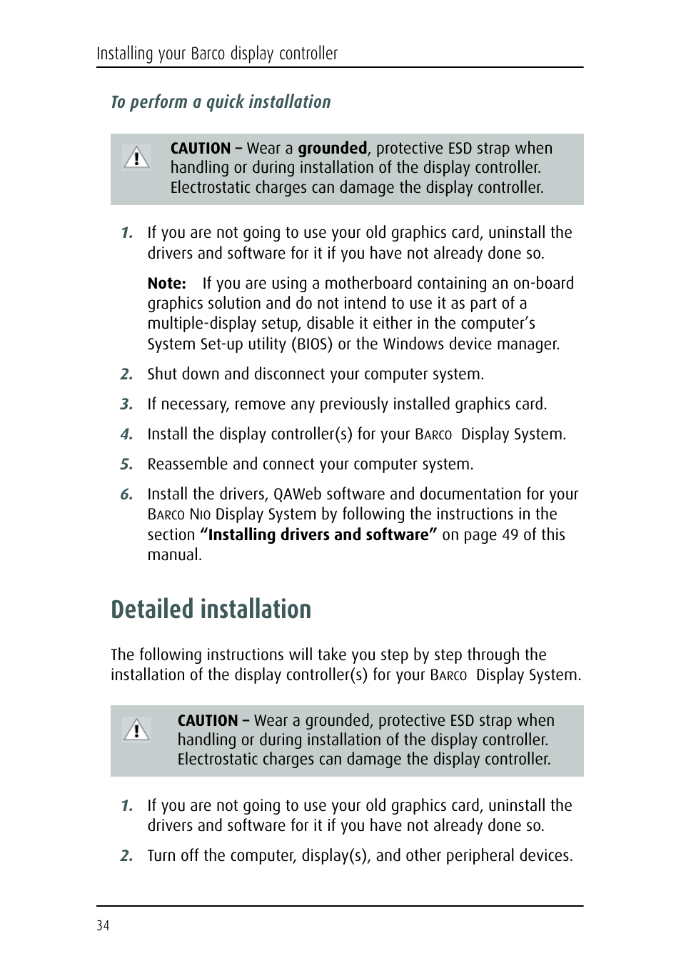 Detailed installation | Barco E-2320 C (SE) User Manual | Page 34 / 104