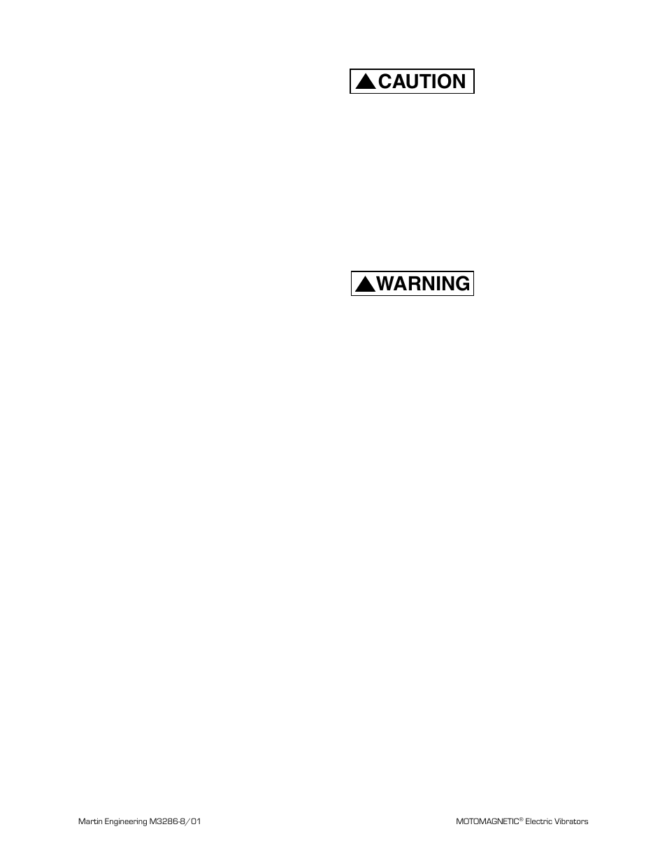Repairing motor and replacing bearings, Inspecting vibrator, Caution | Warning, Maintenance | Metalfab Martin Motomagnetic Electric Vibrator User Manual | Page 25 / 42