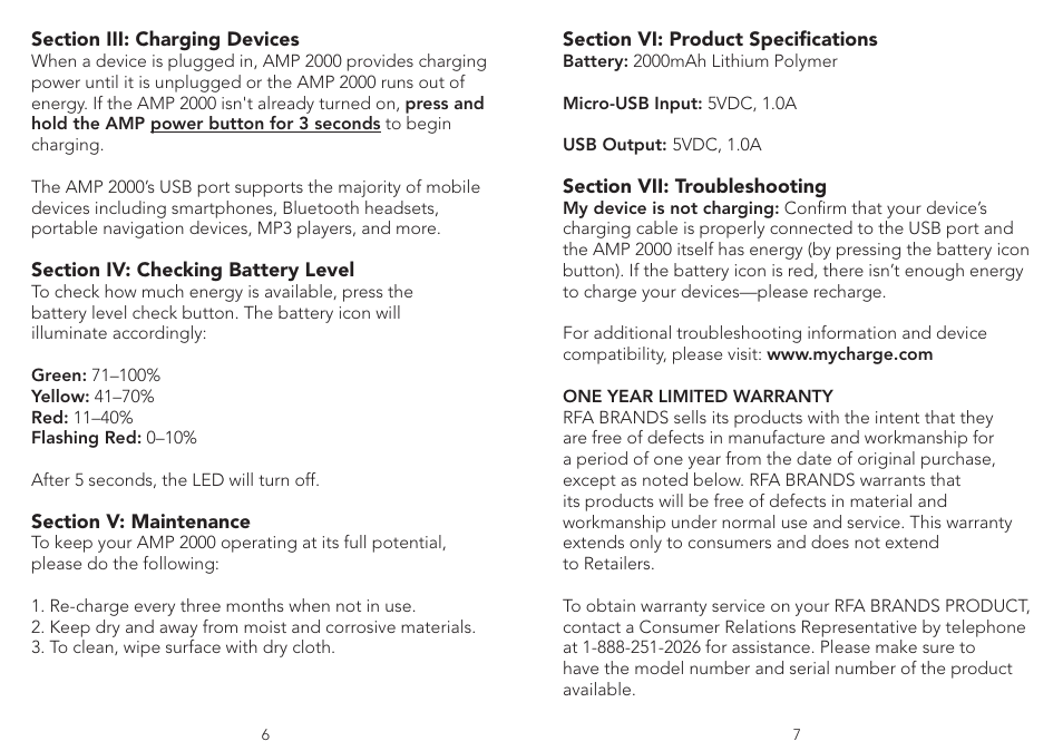 myCharge Amp 2000 RFAM-0700 User Manual | Page 4 / 7