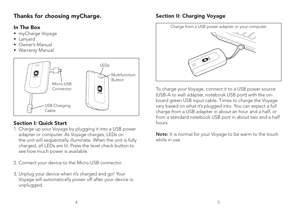 myCharge Voyage 1000 RFAM-0206 User Manual | Page 3 / 6