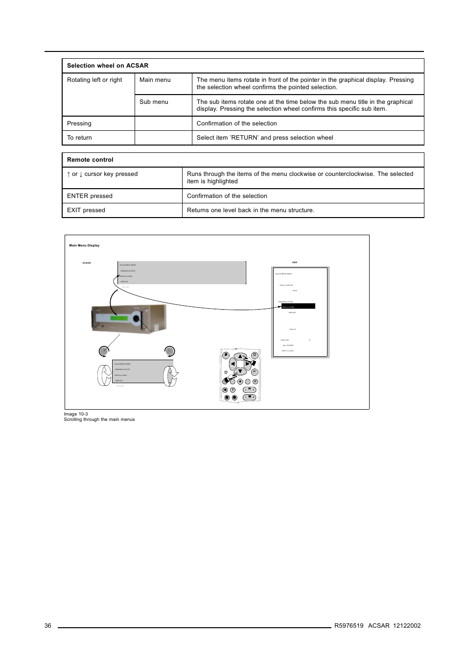 Way of scrolling through the menus | Barco R9806700 User Manual | Page 40 / 105