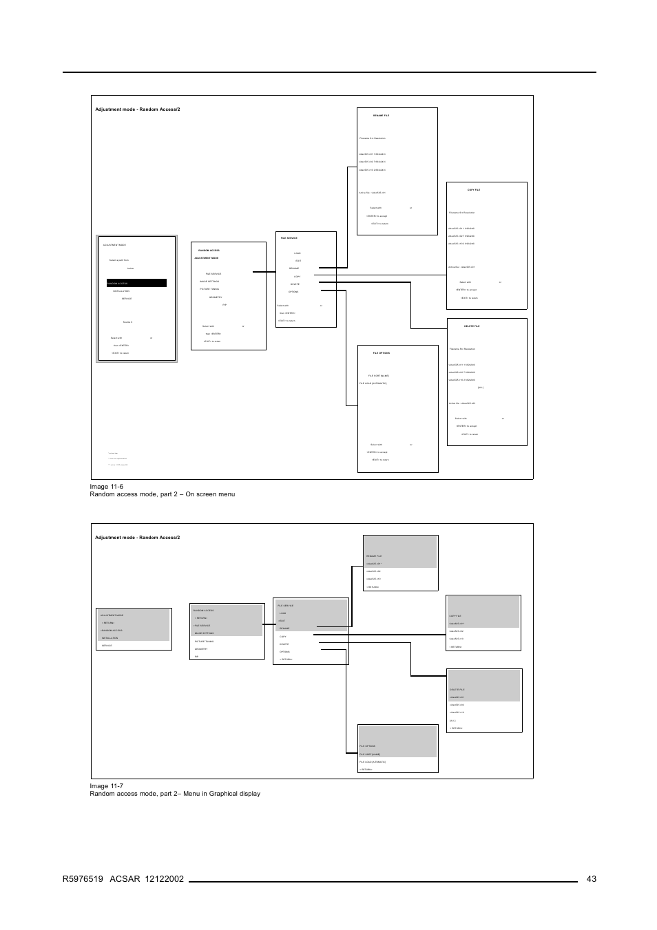Overview gui menus | Barco R9806700 User Manual | Page 47 / 105