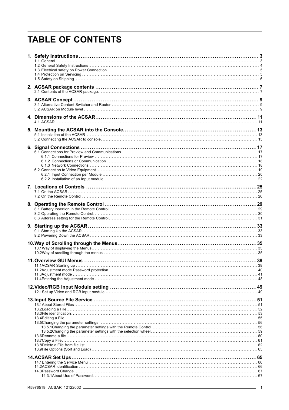 Barco R9806700 User Manual | Page 5 / 105