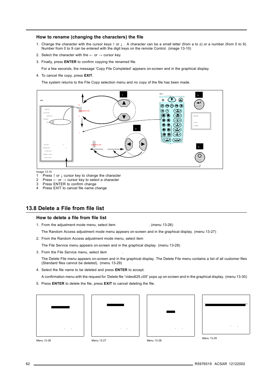 8 delete a file from file list, 8delete a file from file list, Delete a file from file list | How to delete a file from file list | Barco R9806700 User Manual | Page 66 / 105