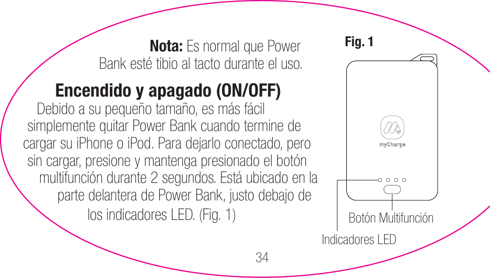 myCharge Portable Power Bank 2000 RFAM-0003 User Manual | Page 34 / 84