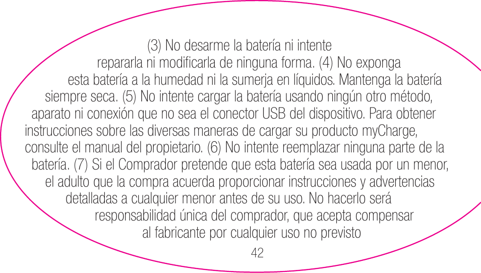 myCharge Portable Power Bank 2000 RFAM-0003 User Manual | Page 42 / 84