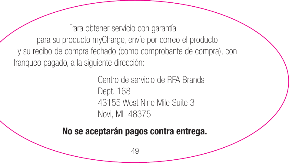 myCharge Portable Power Bank 2000 RFAM-0003 User Manual | Page 49 / 84