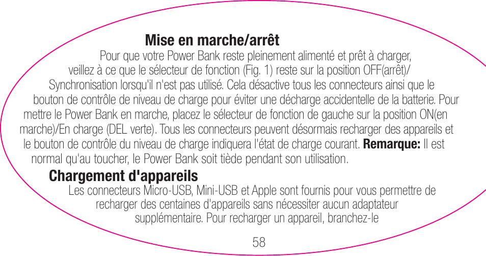 myCharge Portable Power Bank 3000 RFAM-0006 User Manual | Page 58 / 80