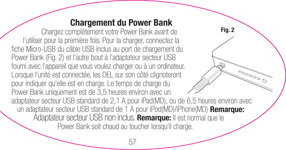 myCharge Portable Power Bank 6000 RFAM-0007 User Manual | Page 57 / 80