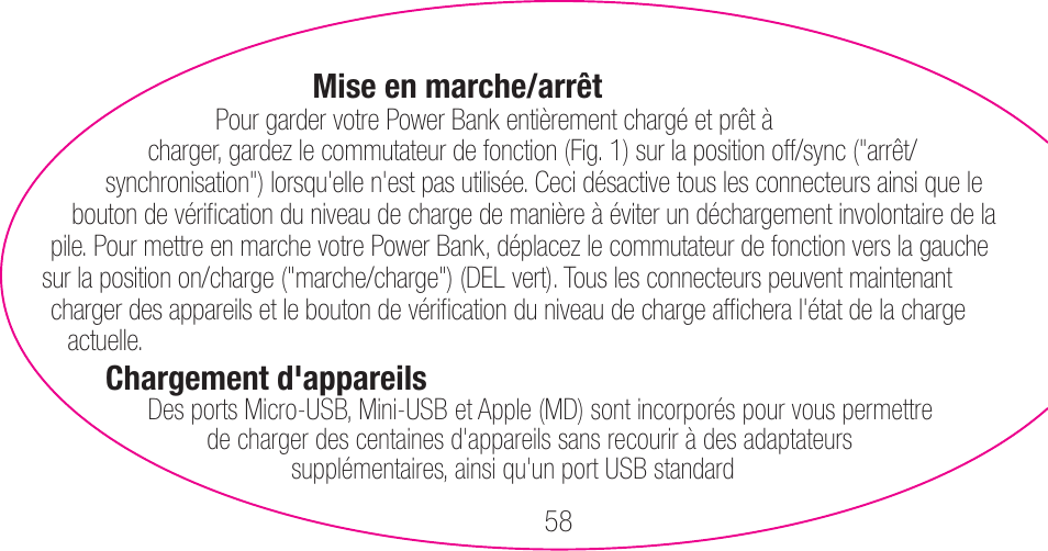 myCharge Portable Power Bank 6000 RFAM-0007 User Manual | Page 58 / 80