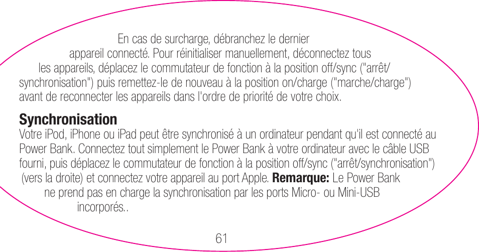 myCharge Portable Power Bank 6000 RFAM-0007 User Manual | Page 61 / 80