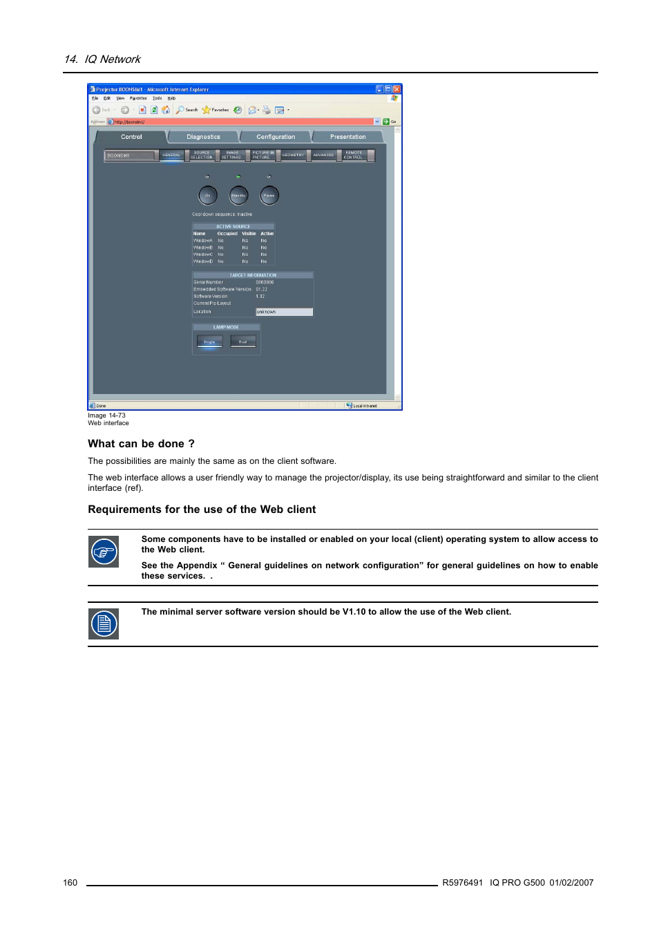 Barco iQ Pro G500 User Manual | Page 166 / 195