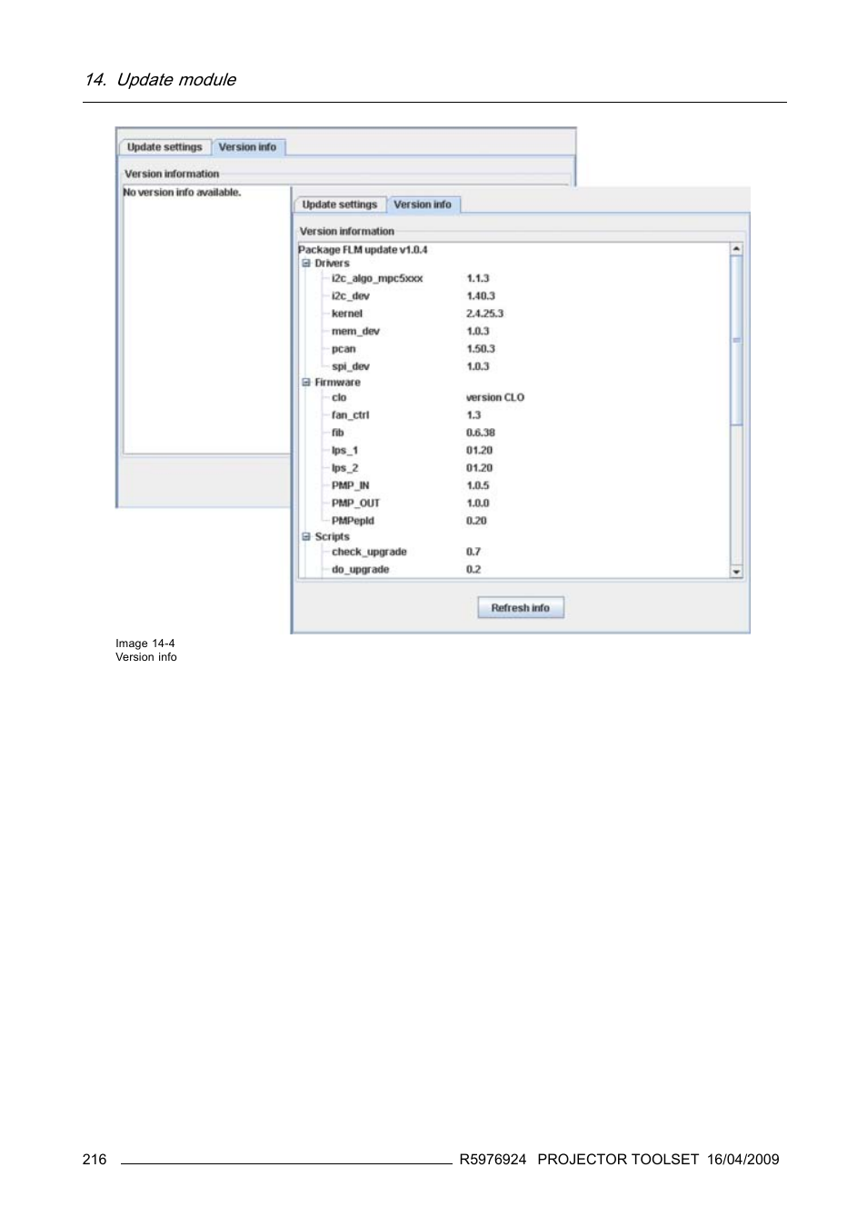 Update module | Barco R5976924 User Manual | Page 220 / 245