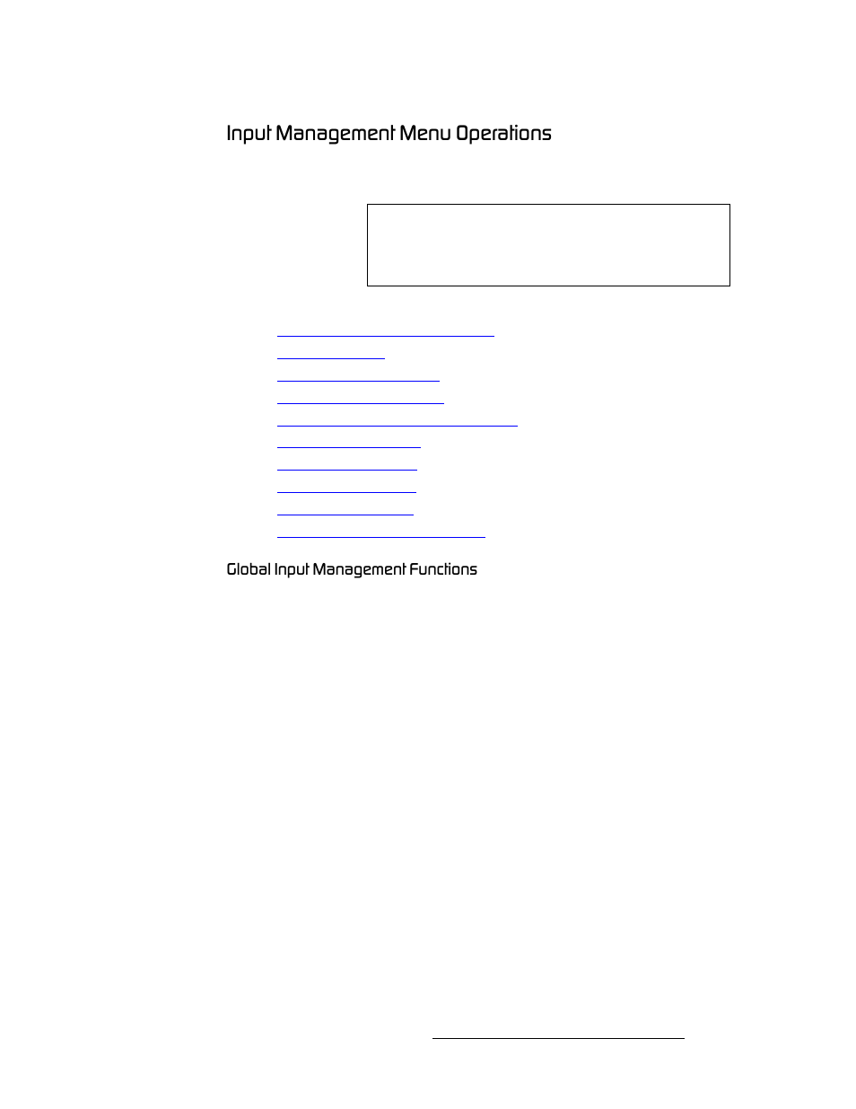 Input management menu operations, Global input management functions, Fåéìí=j~е~цйгйен=jéåì=lééê~нбзел | Barco DX-700 User Manual | Page 109 / 230