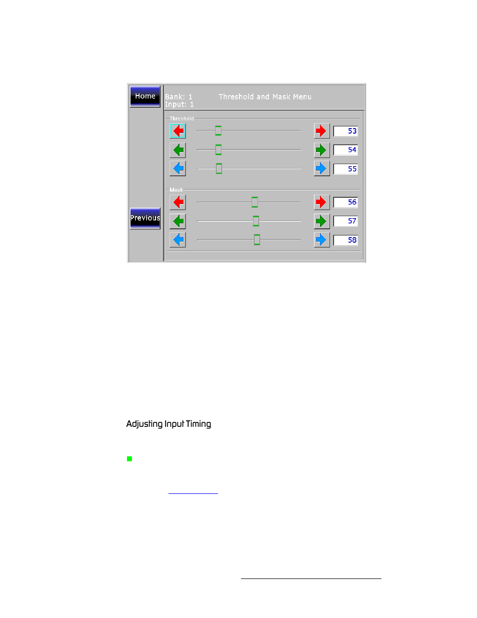 Adjusting input timing, Замлнбец=fåéìí=qáãáåö, Operation | Barco DX-700 User Manual | Page 121 / 230