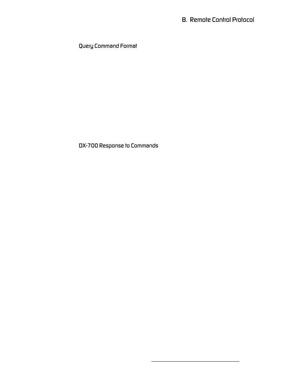Query command format, Dx-700 response to commands, Query command format dx-700 response to commands | K==oéãçíé=`зенкзд=mêçíçåçä, Nìéêó=`згг~ез=cçêã~í, Aujtmm=oéëéçåëé=нз=`згг~езл | Barco DX-700 User Manual | Page 187 / 230