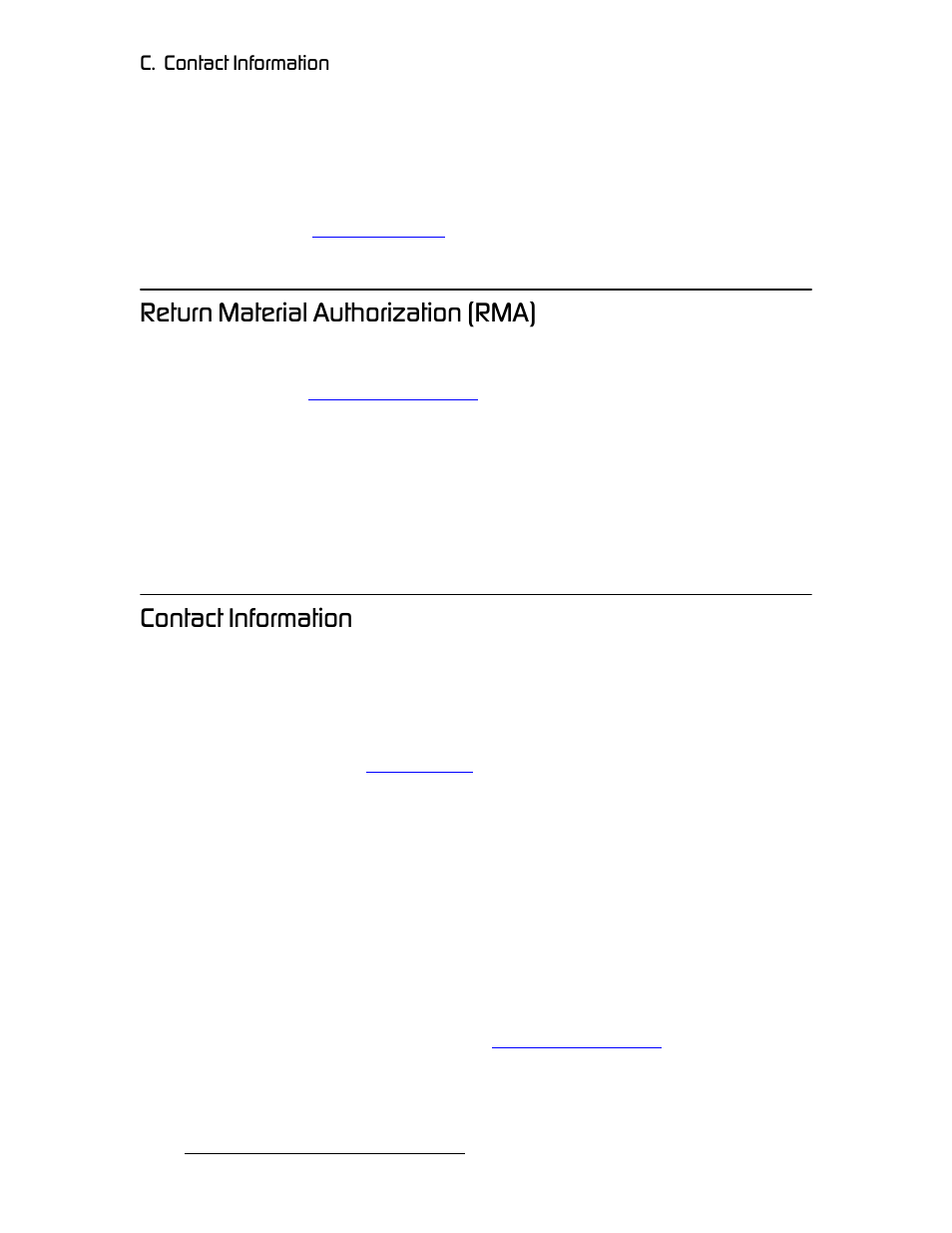 Return material authorization (rma), Contact information, Sect | Refer to the, Oéíìêå=j~нйкб~д=^мньзкбт~нбзе=eoj^f, Зен~ен=fåñçêã~нбзе, K==`зен~ен=fåñçêã~нбзе | Barco DX-700 User Manual | Page 204 / 230