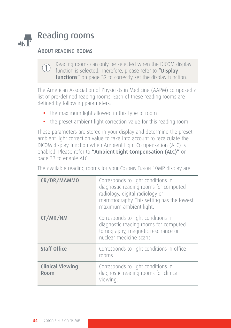 Reading rooms | Barco Coronis Fusion 10MP User Manual | Page 34 / 80