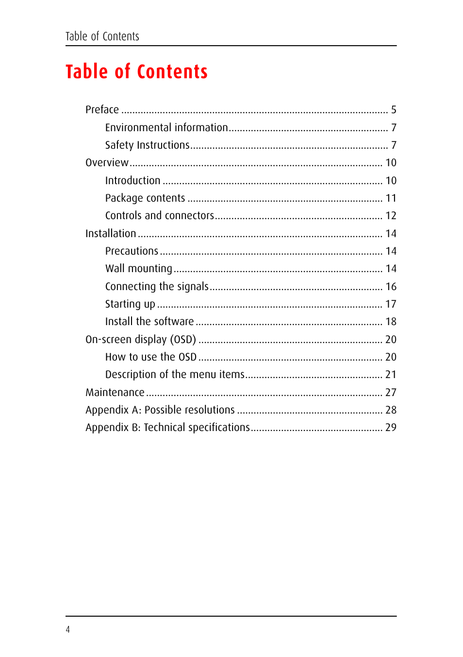 Barco MFCD 1219 User Manual | Page 4 / 31