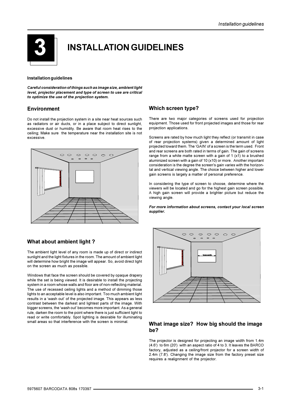 Installation guidelines | Barco R9002031 User Manual | Page 10 / 45