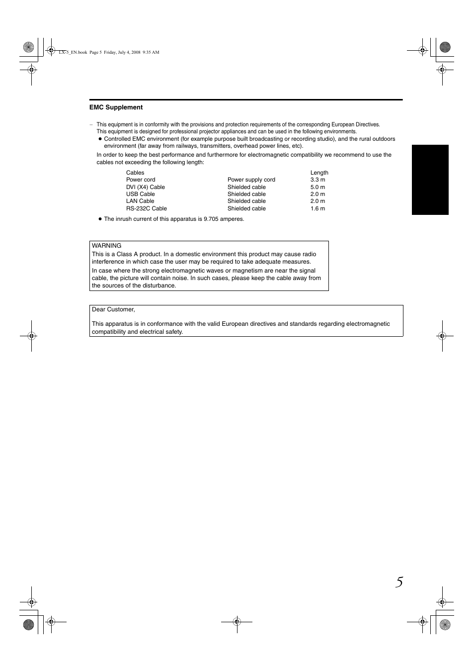 Barco D-ILA LX-5 User Manual | Page 5 / 52