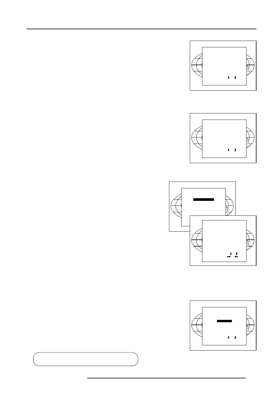 Random access adjustment mode, Random access adjustment mode selection menu, Picture tuning | Color balance, Sync fast/slow adjustment | Barco R9002120 User Manual | Page 29 / 57