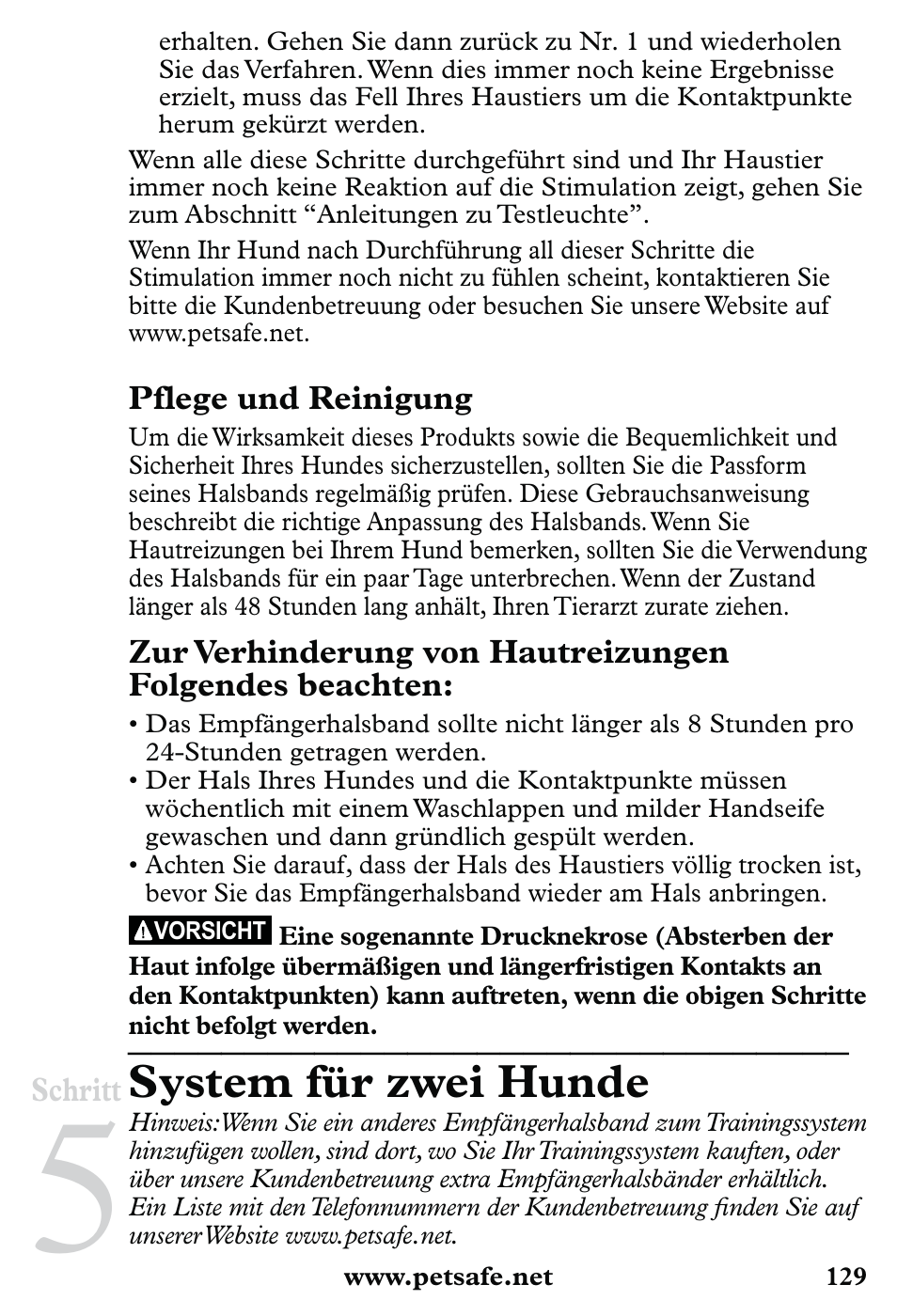 System für zwei hunde | Petsafe 350 m Little Dog Deluxe Remote Trainer User Manual | Page 129 / 164