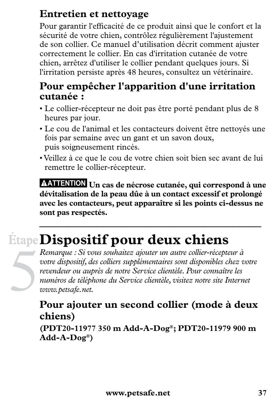 Dispositif pour deux chiens, Étape | Petsafe 350 m Little Dog Deluxe Remote Trainer User Manual | Page 37 / 164