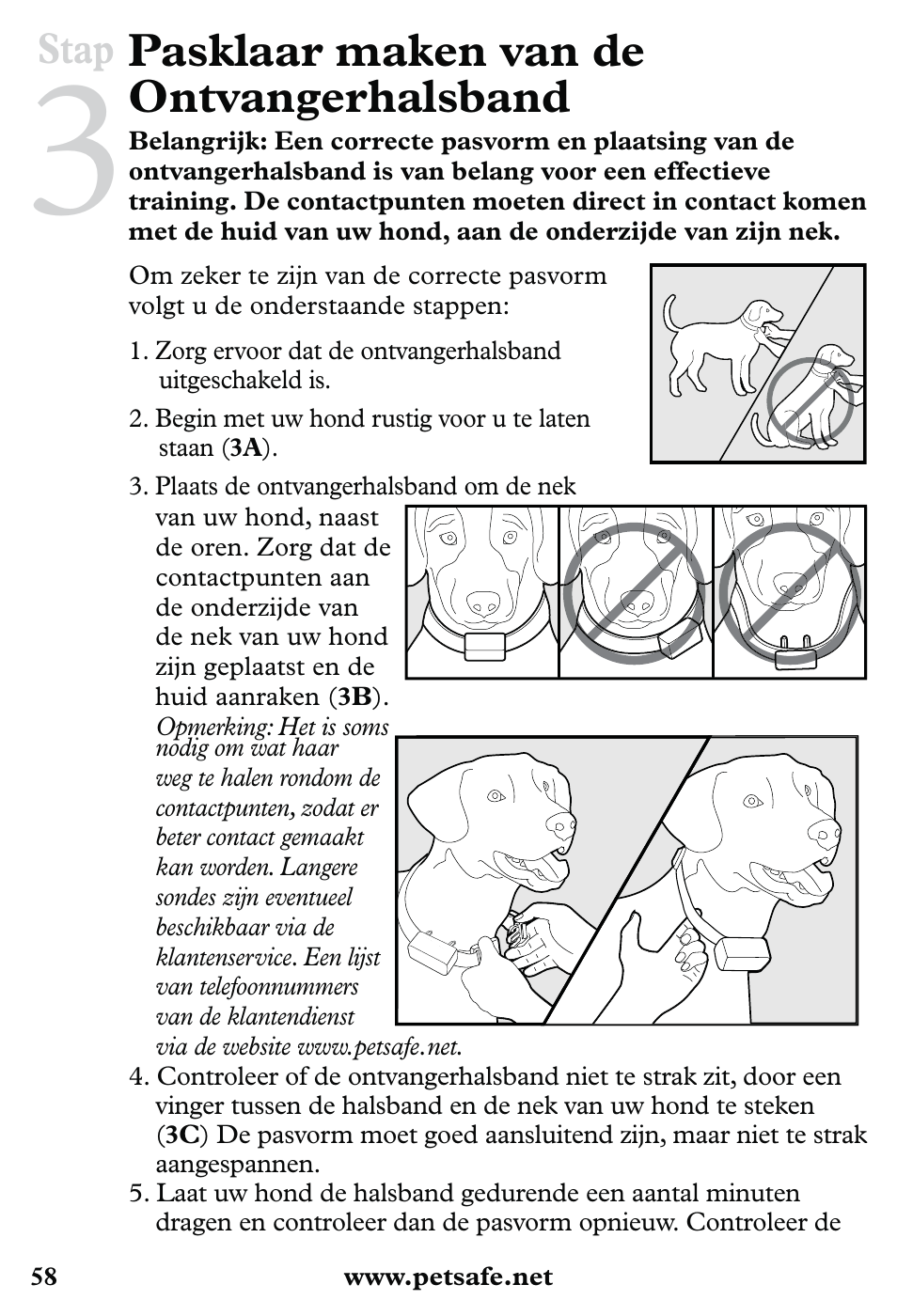 Pasklaar maken van de ontvangerhalsband, Stap | Petsafe 350 m Little Dog Deluxe Remote Trainer User Manual | Page 58 / 164